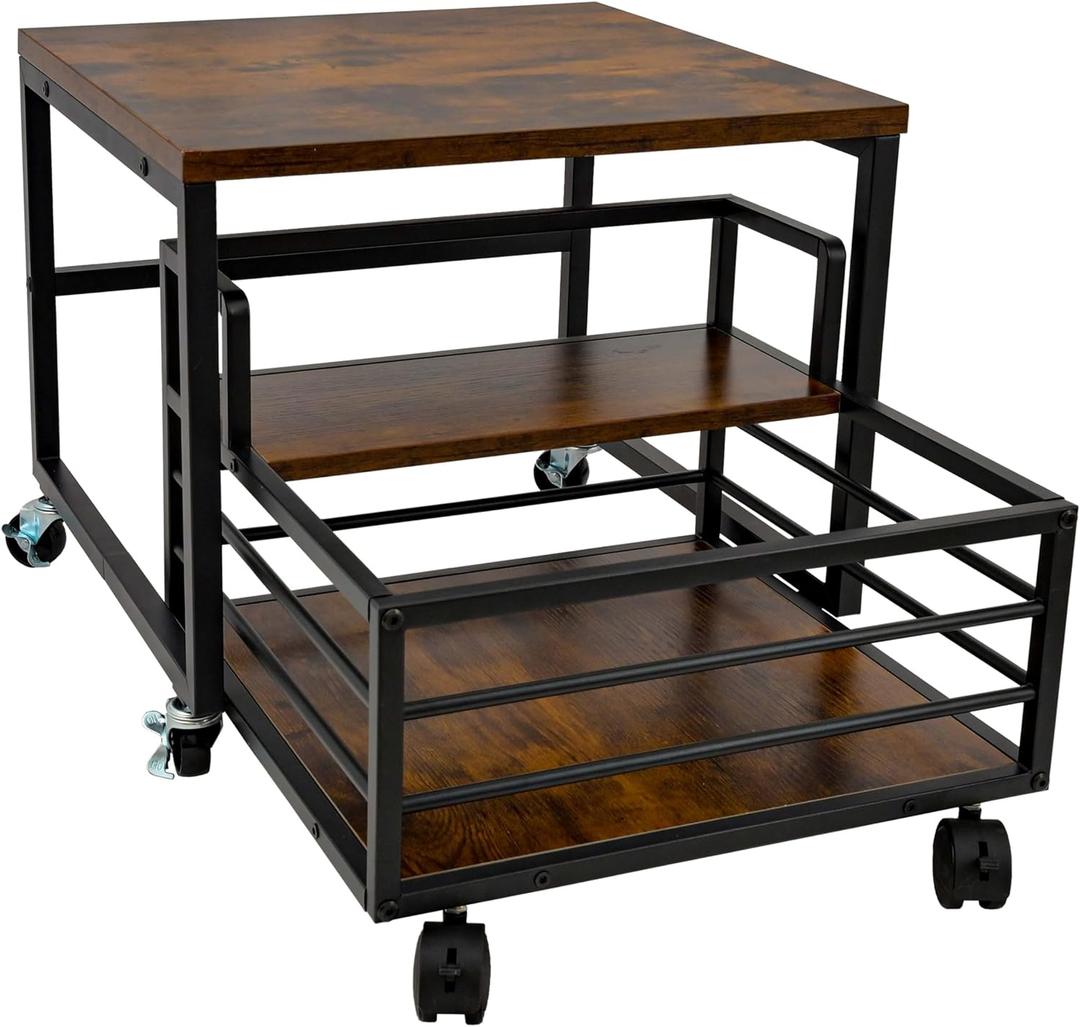 Mini Fridge Stand with Storage Moblie Fridge Table with Drawer Basket for Kitchen Dorm Used for Compact Beverage Refrigerators Upright Freezers