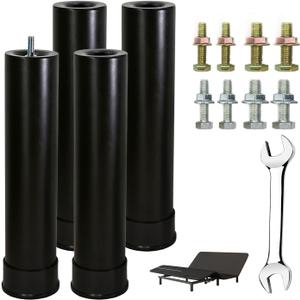 11 Inch Metal Adjustable Bed Base Frame Leg Replacement Heavy Duty Extra Height Leg Compatible with 89% of Frameworks Such as M8 M10 Thread (Set of 4)