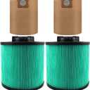 2 Pack DXVC6914 Premium HEPA Cartridge Vaccum Filter Compatible with DEWALT 916 Gallon Wet/Dry Vacuum, with 3 Pack DXVA194101 High Efficiency Replacement Filter Bags for DEWALT
