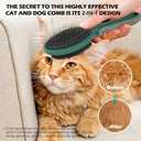 2PCS Pet Grooming and Deshedding Tools, 2-In-1 Double-Sided Cat Brush for Shedding and Bathing, Dogs & Cats Shedding Comb for Long and Short Haired Dogs Cats, Green