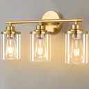Bathroom Light Fixtures, Vanity Lights Over Mirror, Brushed Gold Vanity Light for Bathroom,20'' Brass Gold 3-Light Modern Bath Light