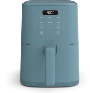 bella 4Qt Slim Air Fryer, Fits-anywhere Kitchenware, EverGood Ceramic Nonstick Coating, Adjustable Temperature, 6 Preset Cooking Options, 60 Min Auto Shutoff w Audible Tone, 3.3lb Capacity, Surf