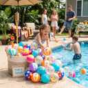 Fun Express Mini Beach Balls Bulk Set 50 Pack - 5 Inch Inflatable Pool Toys for Kids Ages 4-8 | Colorful Beach Games for Pool Party Decorations, Summer Birthday Favors & Outdoor Water Play Activities