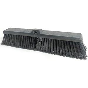 Push Broom Head Outdoor Large Stiff Bristle - Excellent Cleaning Performance- Easy Installation (18 inches) (Black)