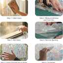 Window Privacy Film, Stained Glass Rainbow Decorative Window Cling for Glass Door, Static Cling Non Adhesive Privacy Covering, Sun Blocking UV Film for Home Office (Geometric Glass Floral)