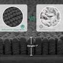 HOMEIDEAS Bathroom Rugs Set 2 Pieces, Ultra Soft Non Slip Absorbent Chenille Toilet Bath Mat Set (Charcoal/Dark Grey)