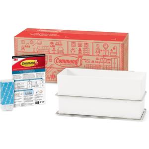 Command Wall and Cabinet Organizer with Water Resistant Strips, Organize Your Bathroom, Easy to Open Packaging