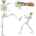 Halloween Life Size Skeleton, 2Pcs Full Body Poseable Skeleton with Movable Joints(5.4ft & 3ft)