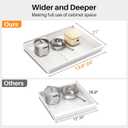 Pull out Cabinet Organizer, 1-Pack Expandable(13.6"-24") Silde out Drawers with Raising Pad for Framed Cabinets, Adjustable Full-Extension Adhesive Roll out Shelves for Kitchen Pantry Home Pot and Pan, White, (13.6''-24'')Wide-21''Deep (1Pack)