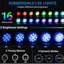 LOFTEK Submersible LED Lights with Remote, 13 LED Pool Lights for Inground Above Ground Pool with Magnets &Suction Cups,16 Color Changing Underwater Light for Ponds Battery Operated, 8 Pack