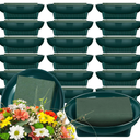 Karenhi 18 Pcs Floral Supplies Green Bowls for Flower Arrangements Large Size 6.3 Inch Floral Foam Bowls for Arrangements Holiday Wedding Fresh Flower Decoration Supplies (Foam Not Include)