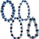 Levfla Graduation Money Lei, Class of 2026 Candy Lei Kit with DIY Flower Sticker Pieces, Congrats Senior High School College Grad Party Supplies Blue & Black Set of 6 No Money Included