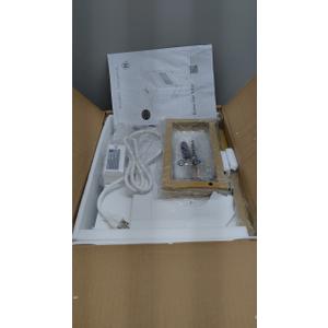 Apetaccat Rattan Nightstand with Charging Station, Boho Night Stand Farmhouse Wood Bedside Table with Storage and Open Shelf, End Side Accent Table for Bedroom,Living Room,White (Normal)