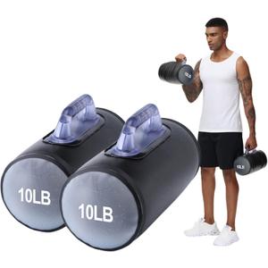 DEIRIS Water Dumbbells, Water Filled Training Dumbbells, Travel Weights Set, Adjustable Weights to 10 Lbs/Pair, Portable Gym for Strength Training, Fitness and Shaping