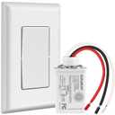 Suraielec Wireless Light Switch and Receiver Kit, 15A High Power, No Wiring, No Interference, 100ft RF Range, Expandable Remote Control Wall Switches for Lamp, Ceiling Light, Fan, Outdoor Lighting