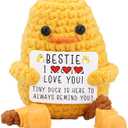 2 x Bestie Gifts Long Legged Duck, Birthday Christmas, Suitable for Bestie Women Friend BFF, Handmade Emotional Knitted Duck