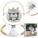 Jool Baby Nova Nature Baby Swing for Newborns  Natural Wood Toys, Electric Motorized Infant Swing, Bluetooth Music