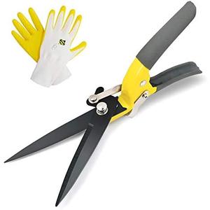 JARDINEER Sharp Grass Shears, Grass Clippers Handheld, Manual Grass Cutter Edging Shears for Lawn Garden