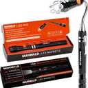 LED Magnetic Pickup Tools, Christmas Stocking Stuffers for Men Adults, Telescoping Magnetic Flashlights with Extendable Magnet Stick, Birthday Gifts for Men, Him, Dad, Boyfriends, Black