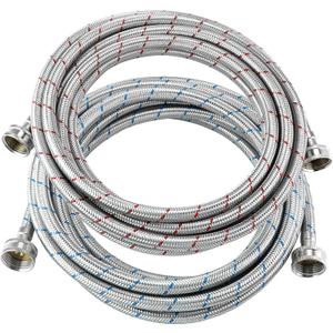 15 FT Washing Machine Hose,Long Washer Water Supply Hoses Hot And Cold Connection(2Packs),Washer Machine Hose Universal Fit for All Standard Wash Machines-by MIFLUS