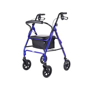 Lightweight Aluminum Rollator, Adjustable Rolling Walker with Seat for Elderly, 364 lb. Weight Capacity, Disabled, & Limited Mobility Patients, Walking Stabilizer with Four Wheels