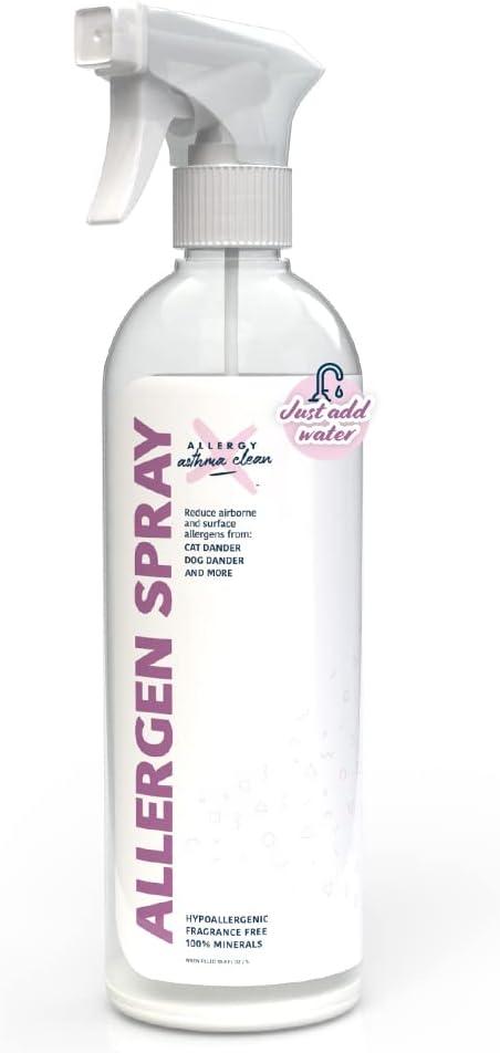 Allergen Spray, Pets, Dust Allergies & More, Air & Surface, Just Add Water, Bottle, Over 33oz (33.8 Fl Oz (Pack of 1))
