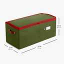 ZOBER Large Christmas Ornament Storage Box - Stores 54 4" Large Ornaments, With Dividers - Ornament Organizer Storage Box, Durable Christmas Containers Holder, Dual Zipper - Green