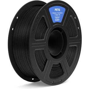 ELEGOO PETG Filament 1.75mm Black 1KG, 3D Printer Filament Dimensional Accuracy +/- 0.02 mm, 1kg Spool(2.2lbs) Fits for Most FDM 3D Printers