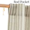jinchan Striped Linen Kitchen Curtains 24 Inches Tier Curtains Farmhouse Modern Cafe Style Small Window Treatments Airy Light Filtering Rod Pocket for Living Room Bathroom 2 Panels Taupe Grey