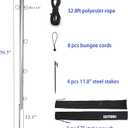 Outdoor Banner Stand, 13.7lb In-Ground Horizontal Banners Holder Stand, Banner Display with 4.7ft Galvanized Steel Posts Welded Corner Stakes, RopeBanner Not Included