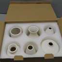 6'' White Ceramic Ribbed Bud Vases in Bulk, Set of 6 Small Pampas Grass Flower Vase for Modern Farmhouse, Boho Home Decor, Living Room, Vintage Wedding Centerpiece, Table, Shelf Decoration