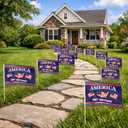 Remagr 24 Pcs 4th of July Outdoor Decorations 250th Anniversary Flag on Sticks 18 x 12 Inches 250 Birthday Polyester Flag American Patriotic Signs for 250th Year Celebrations 4th of July Parade