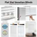 DEZ FURNISHINGS 2" Cordless Flat Slat Venetian Blind, 60.5" W x 48" H, White
