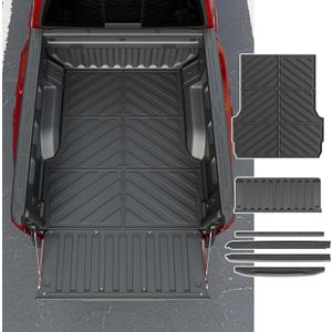 powoq Truck Bed Mat Compatible with 2023-2025 Chevy Colorado Truck Bed Rail Caps Tailgate Liner TPE Tailgate Molding Cap Replacement for 2023 2024 2025 Chevy Colorado Accessories