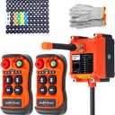 2 Transmitters and Receiver Industrial Wireless Overhead Crane Remote Control for Lift Winch Electric Chain Hoist Radio Controller AC 220V