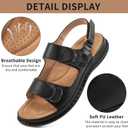 Women Flat Sandals Dreesy: Comfortable Summer Sandals for Women 2025 - Ladies Indoor Outdoor Casual Shoes for Walking (Black)