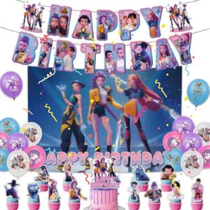 Birthday Decorations Set, Theme Party Supplies with Happy Birthday Banner Supplies Decorations Letter Balloons for School Classroom Decor, Fan Meeting