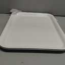 17 x 12 inches Melamine Serving Tray, Dinner Plate Tray, Serving Platter for Appetizers, Breakfast, Drinks, Barbecues and Parties, White, Set of 2