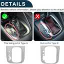 2 x ABS Gear Shift Knob Button Cover for VW Golf 6 GTI MK6 2008-2013 Console Gear Panel Control Decal Trim Sticker Interior Accessories Silver Tone