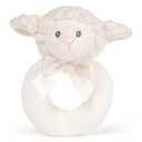 Bearington Baby Lamby, 5.5 Inch Cream Lamb Plush Stuffed Animal, Soft Baby Rattles and Plush Rings - Newborn Toys - Lamb Stuffed Animal