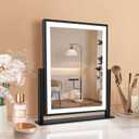 Makeup Mirror with Lights, Fashion Lighted Vanity Mirror with Dimmable Light, Smart Control, Adjustable Warm White/Natural/Daylight, Birthday Wedding Present, 360Rotation (Black, 12 inch)