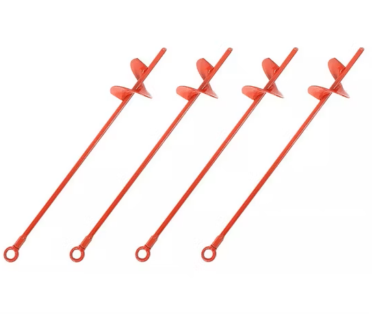 19.5 Inch Heavy Duty Ground Stakes Anchor Kit (4 Pack) – Screw-In Ground Anchors for Trampolines, High Wind Trampoline Anchor Kit, Ground Stakes Heavy Duty for Swing Sets, Tents & Sheds
