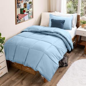 Bare Home Comforter Set - Twin/Twin Extra Long Size - Ultra-Soft - Goose Down Alternative - Premium 1800 Series - All Season Warmth (Twin/Twin XL, Light Blue)