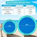 CALOBANA Round Floating Ring Inflatable Water Hammock Heavy Duty River Floats Lake Raft for Adults Tanning Pool Lounger Float Island Platform Pad Mat for Party