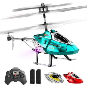 XIKOTEC Remote Control Helicopter, RC Helicopter Toy for Kids, 2.4GHz RC Plane with LED Lights, RC Flying Toy, Easy to Fly Indoor/Outdoor, Gifts Toys for Kids Beginners 8+ (Blue)
