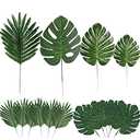 13 Pieces 4 Kinds Artificial Palm Leaves with Faux Stems Tropical Plant Leaves Monstera Leaves Safari Leaves for Hawaiian Luau Party Jungle Beach Table Leave Decorations