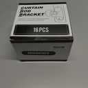 MUAKIOY (16 Pack) Gold No-Drill Curtain Rod Brackets, Self-Adhesive Adjustable Hooks for 0.5''-1.3'' Curtain Rods, Stick-On Wall Holders with Damage-Free Installation