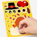 120pcs Thanksgiving Crafts for Kids, Make-A-Turkey Stickers Party Games/Favors/Supplies(Small Size)