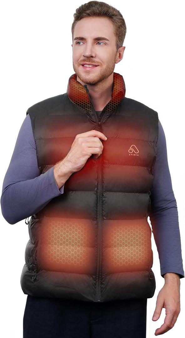 Heated Vest for men with Battery Pack, Rechargeable, Lightweight Fast Heating, Ideal Christmas Gifts for Him (XX-Large, Black)