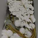 20pcs White Artificial Flowers Bulk For Vase That Look Real, White Flower Centerpiece For Table, Silk Floral Home Decor Indoor, Faux Kiku + Eucalyptus Stems + Wildflowers, Flores Blancas Artificiales